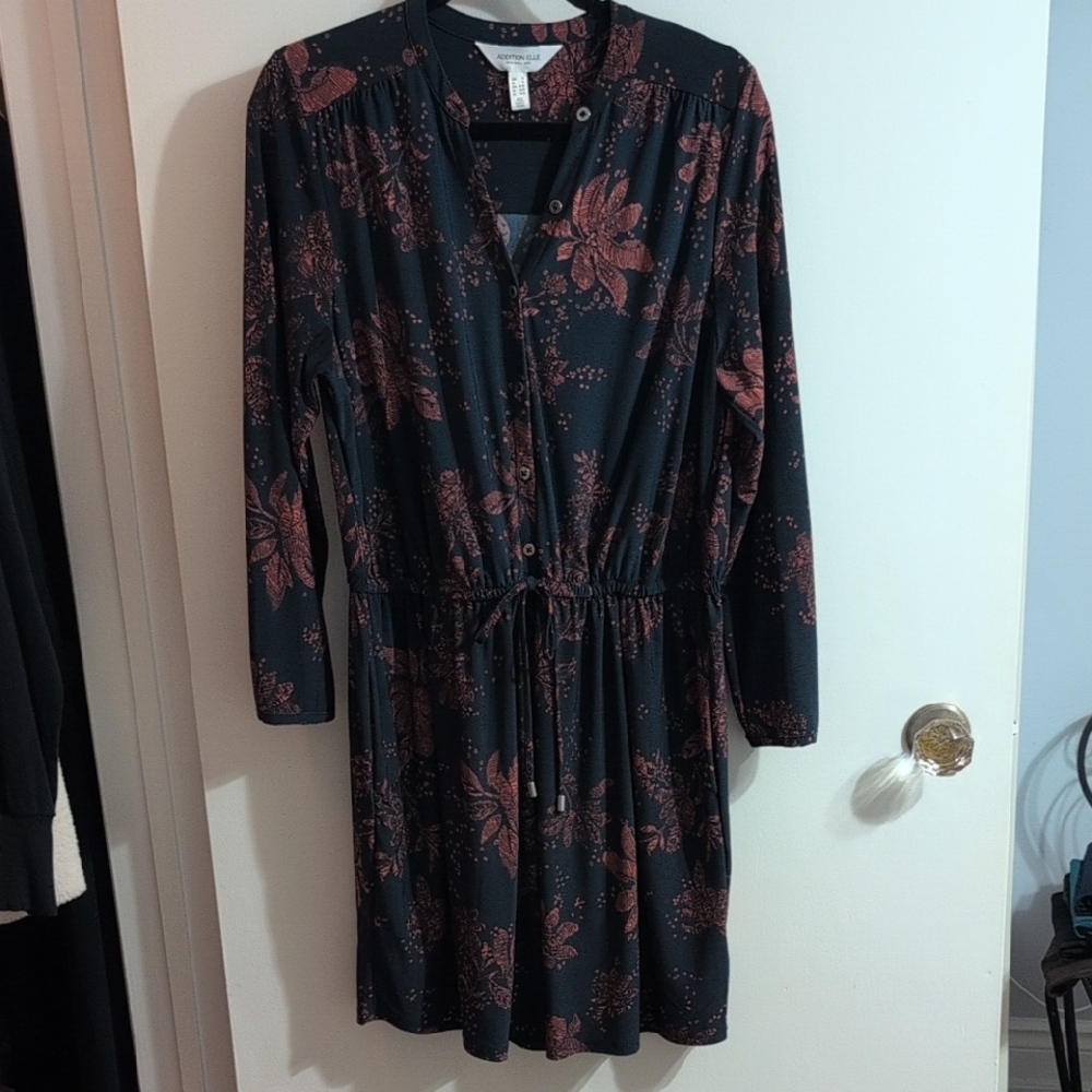 Floral Navy Blue and Floral Women's Dress